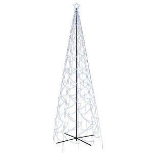 LED-Weihnachtsbaum in Kegelform, kaltweiß, 1400 LEDs, 160x500 cm, mit Sternspitze.