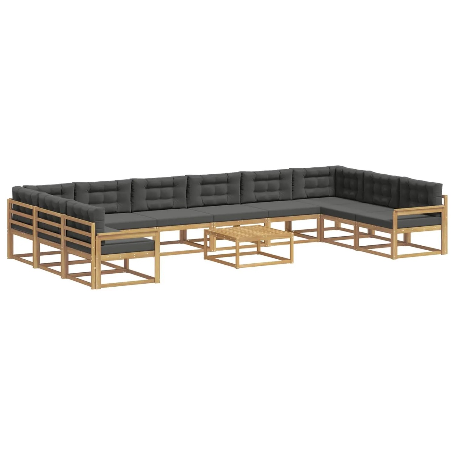 vidaXL Outdoor-Sofagarnitur mit Kissen 11 Stk Weiß und Anthrazit 3387131