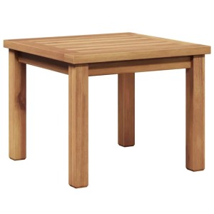 Quadratischer, brauner vidaXL Couchtisch aus Teakholz für Garten und Terrasse.