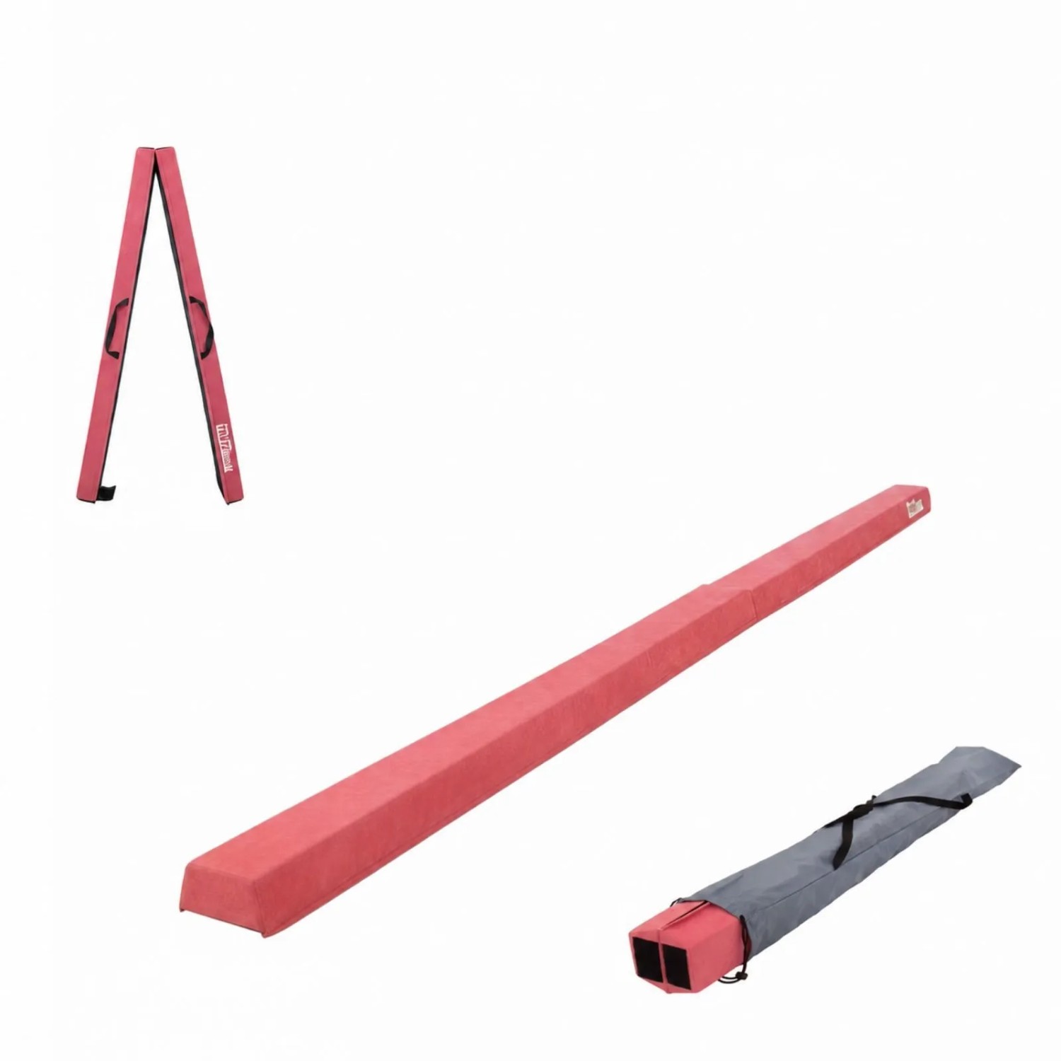 TRUTZHOLM Schwebebalken 240 cm Klappbar auf 120 cm Turnbalken inkl. Tragetasche Balancierbalken Pink