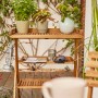Rechteckiger Siena Garden Klapptisch Caruna aus Holz, 45x70 cm, ideal für Balkon und Garten.