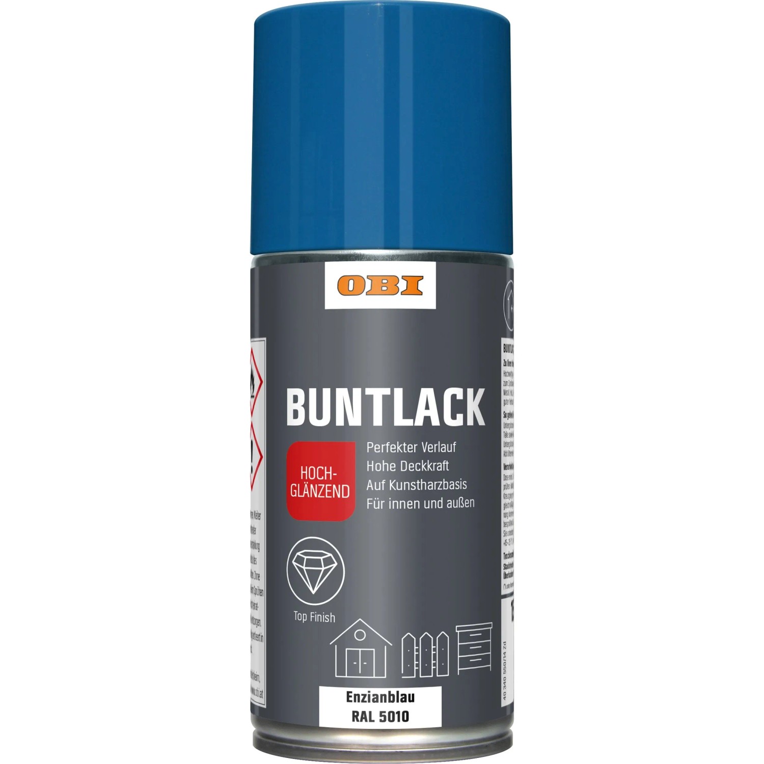 OBI Buntlack Spray RAL 5010 Enzianblau hochglänzend 150 ml