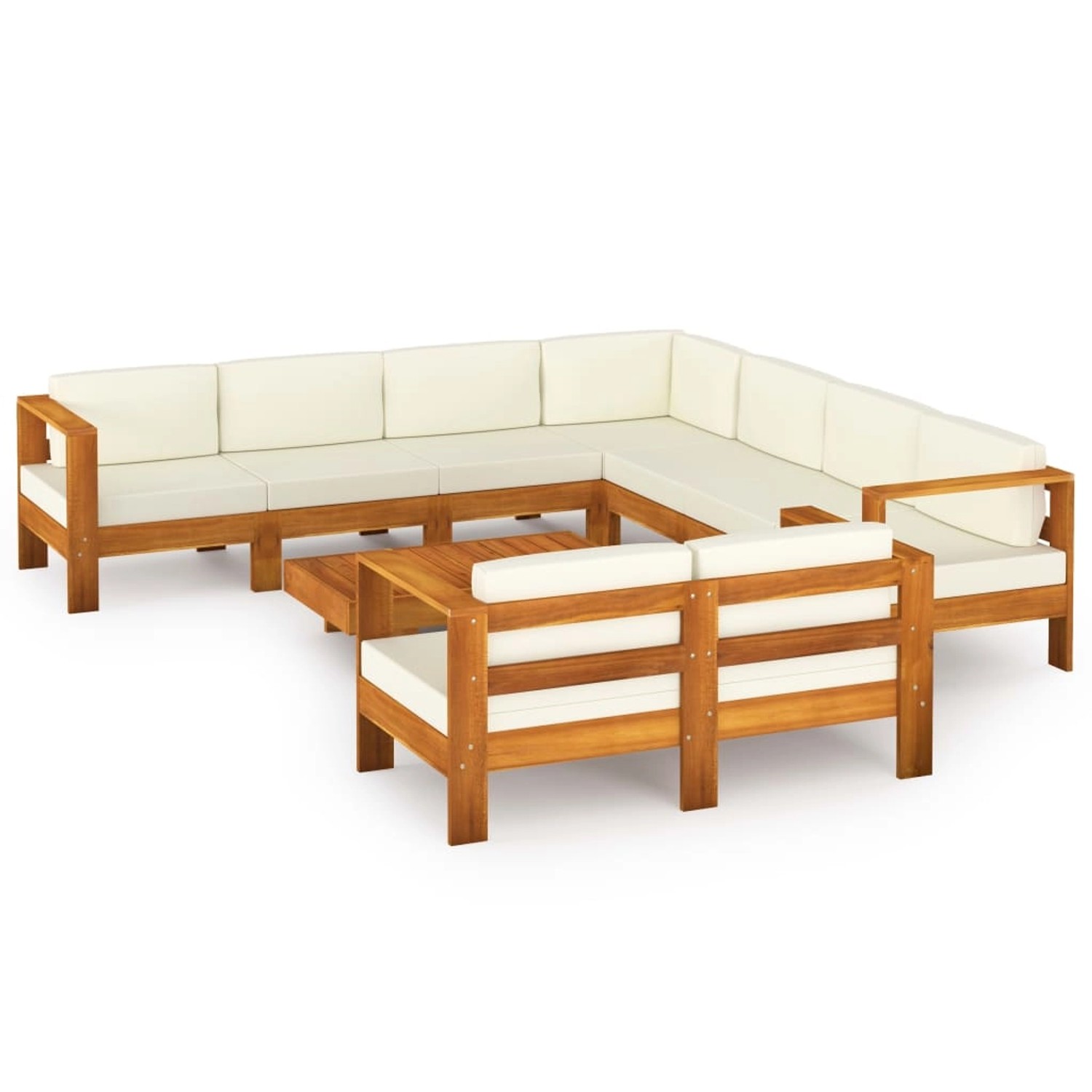 vidaXL 9-Teiliges Garten-Lounge-Set mit Kissen 100 x 60 cm Akazienholz 3057942