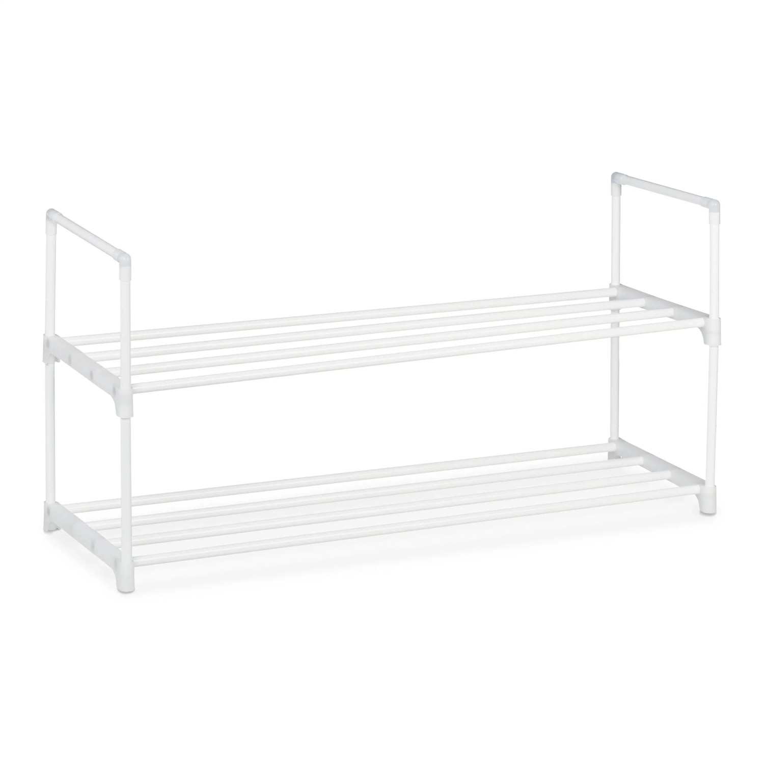 Relaxdays Schuhregal Metall Weiß Stecksystem 45 cm x 90 cm x 30,5 cm