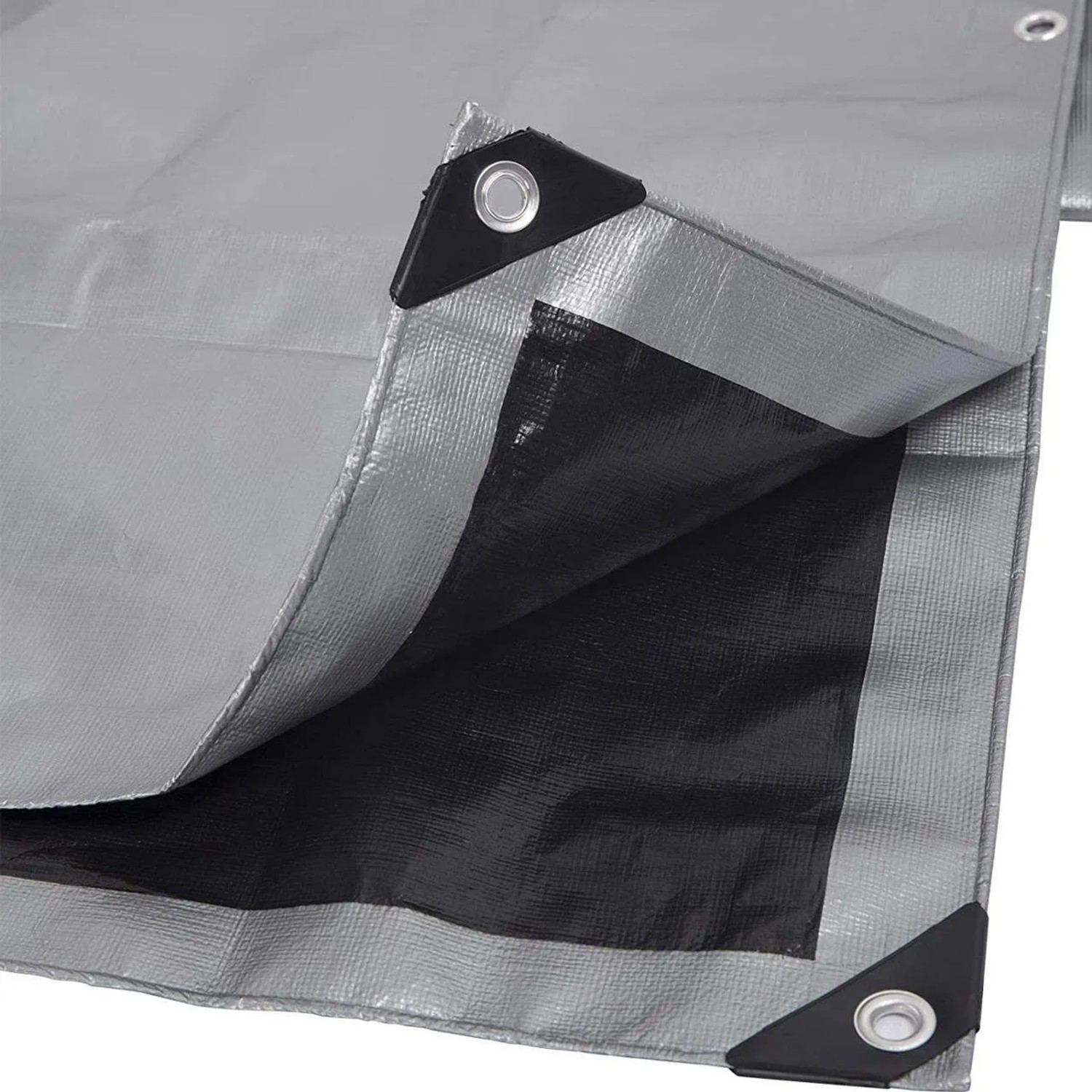 WOLTU Abdeckplane Wasserdicht 180 g/m² PE mit Ösen Grau-Schwarz 3x4 m
