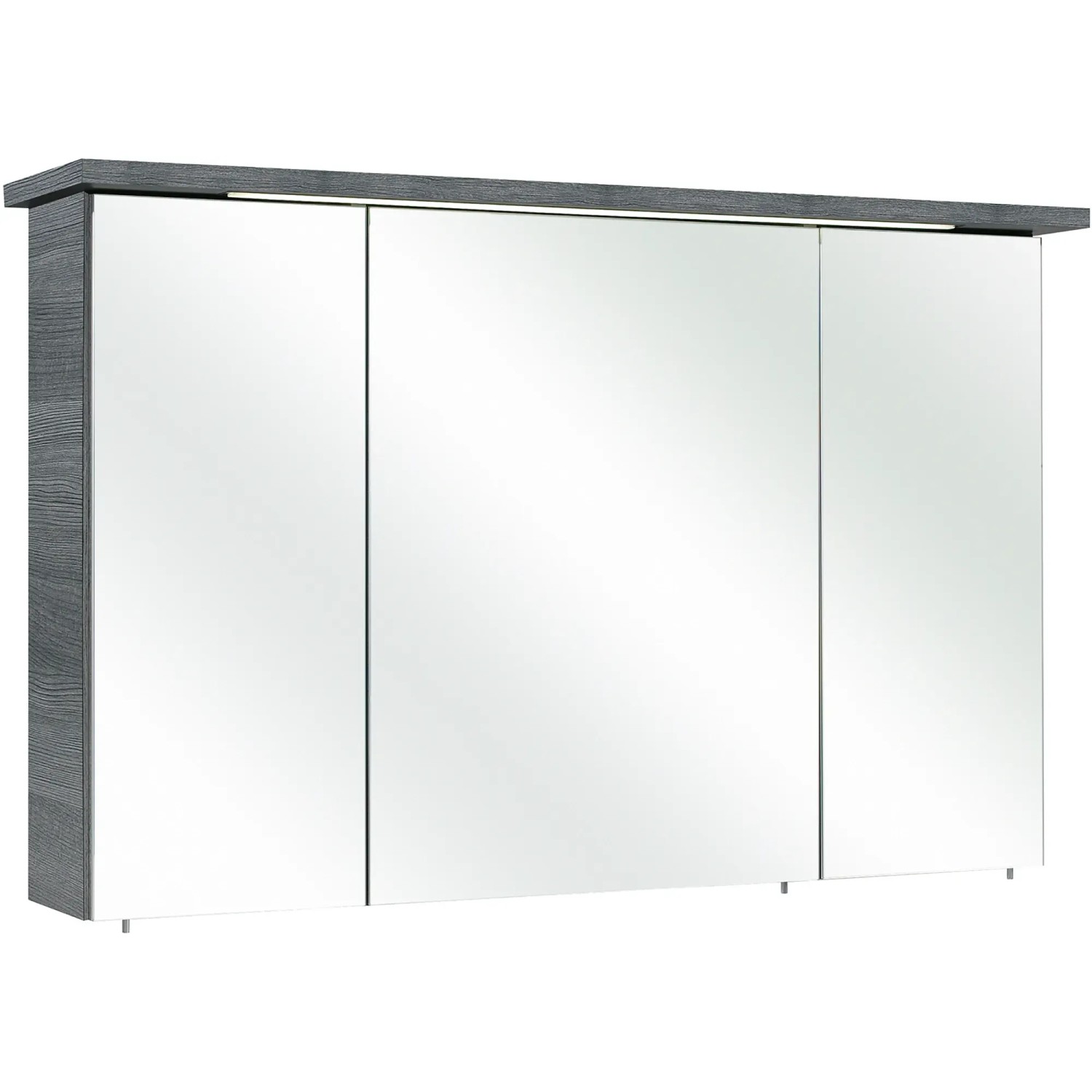 Pelipal Spiegelschrank Quickset 328, Graphit Struktur, 115 cm breit, mit LED-Beleuchtung.