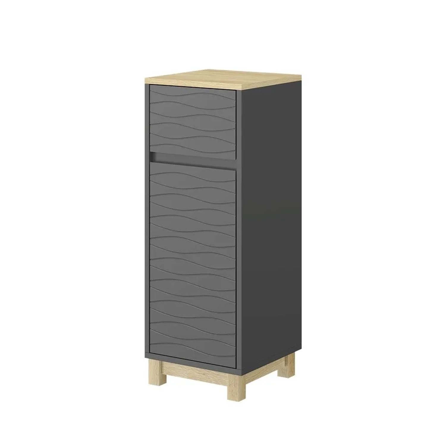 Vicco Midischrank Livia Anthrazit 30 x 80 mit Schublade