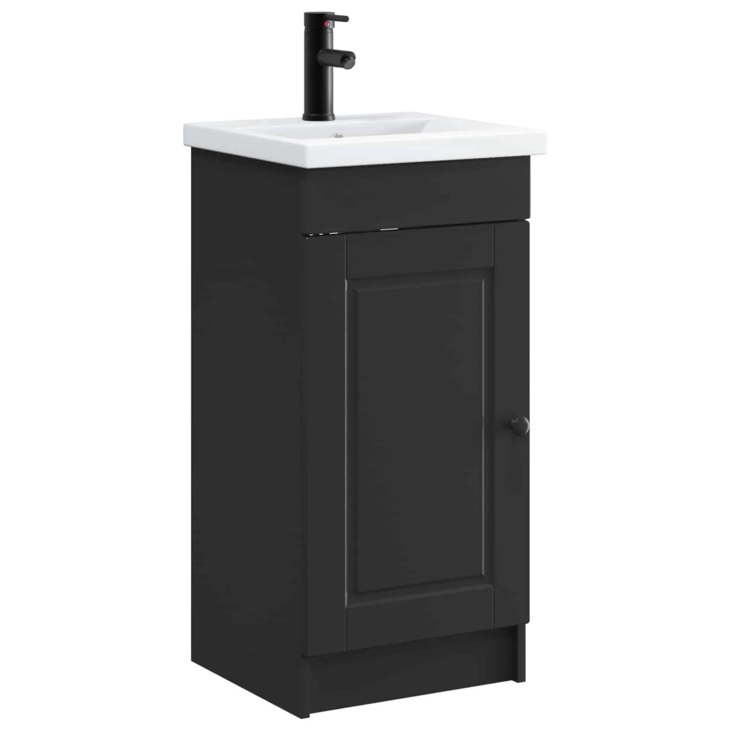 vidaXL Badezimmerschrank mit Waschbecken Schwarz 42 x 40 x 84,5 cm 890055