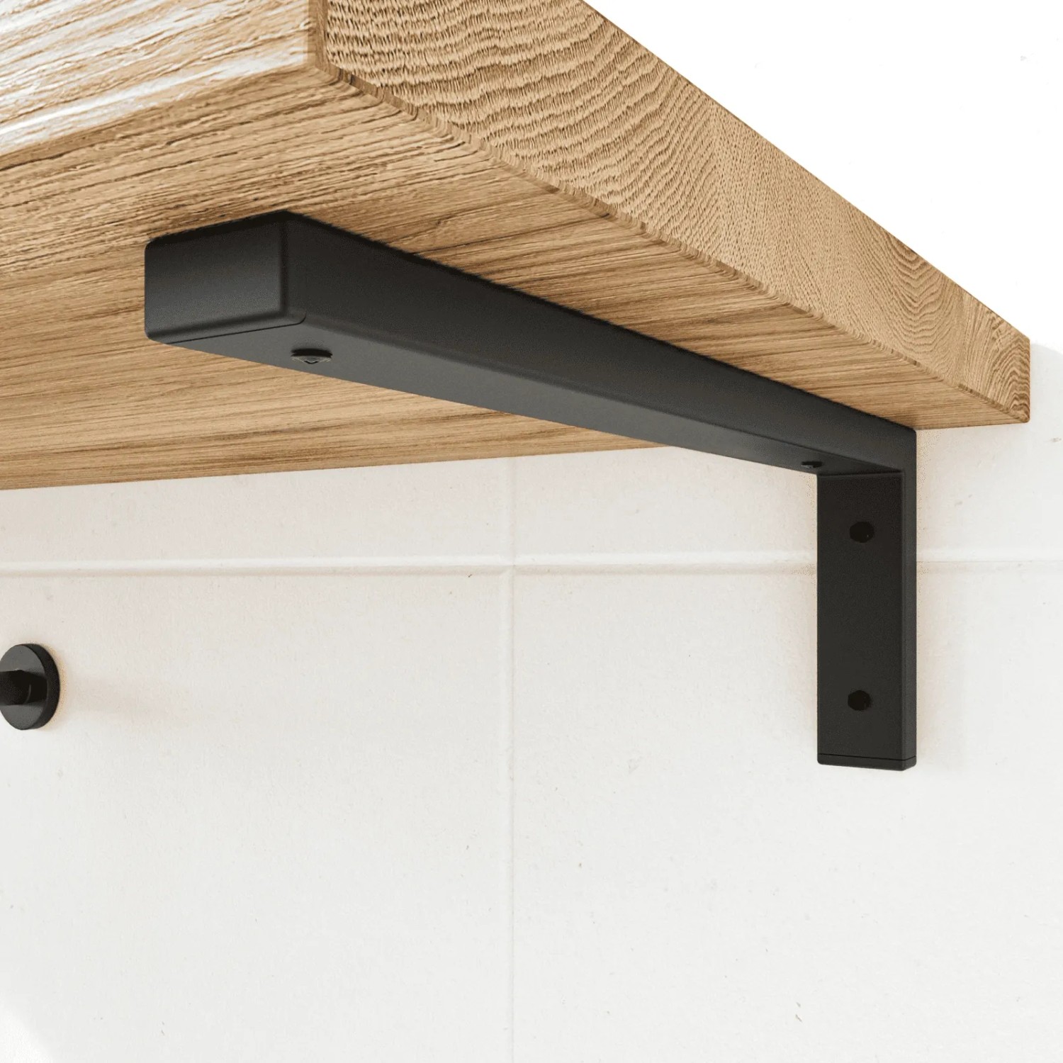 HEVVA Waschtischhalterung MAIN, 2er Set, schwarz, für Waschtische bis 45 cm Tiefe.