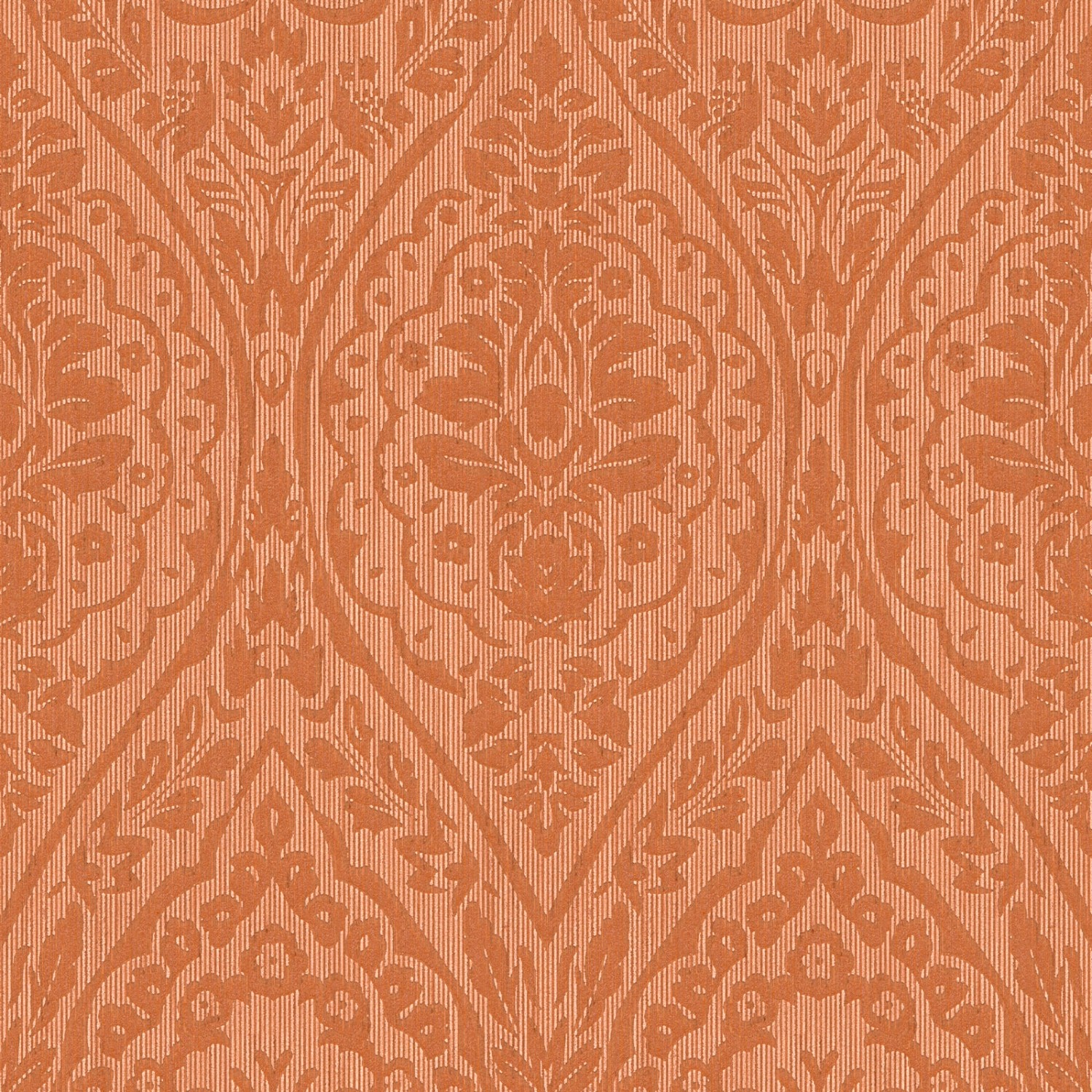 Bricoflor Ornament Tapete in Terracotta Florale Vliestapete mit Barock Muster Romantisch Landhaus Textiltapete Ideal für