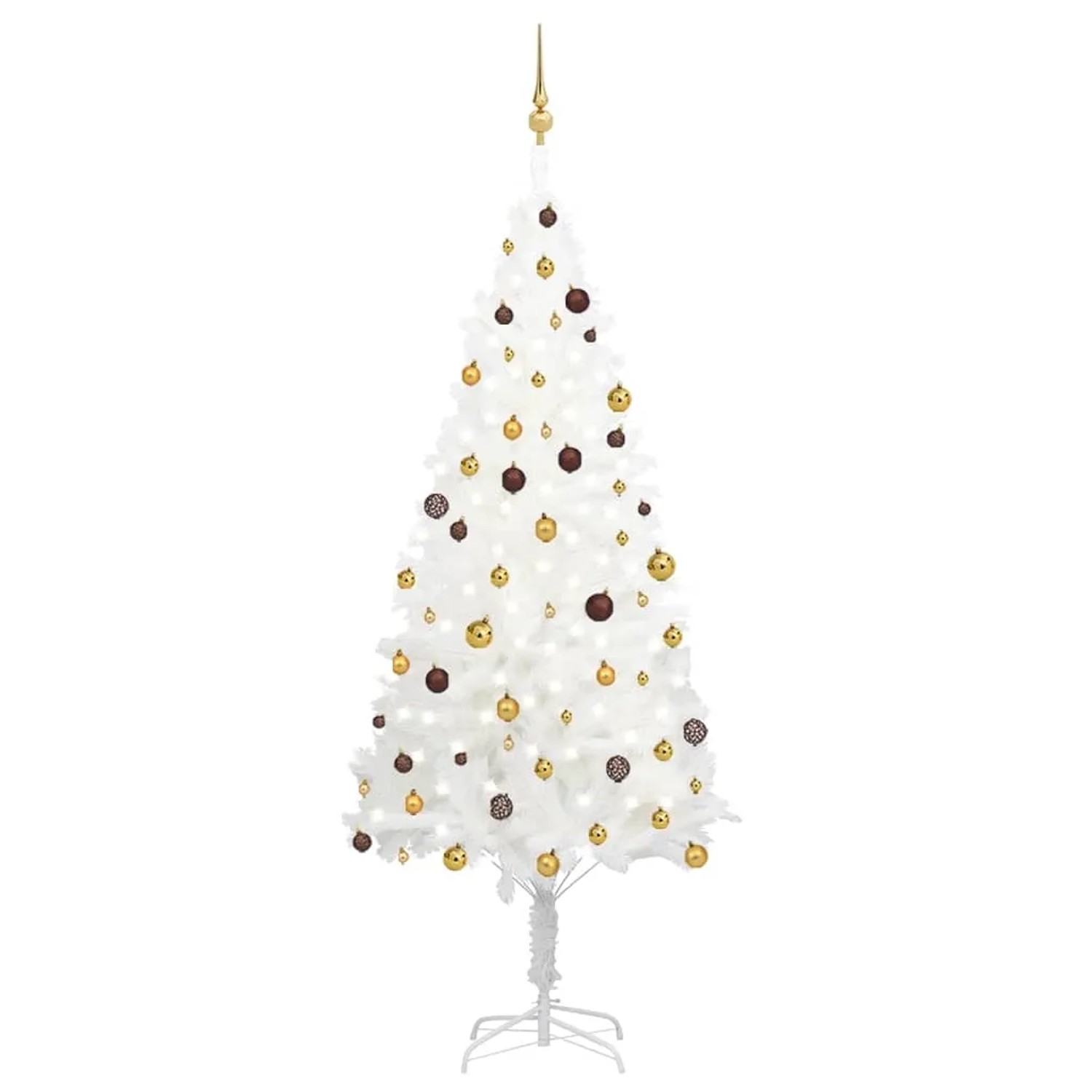 vidaXL Künstlicher Weihnachtsbaum mit LEDs & Kugeln Weiß 240 cm Modell 1