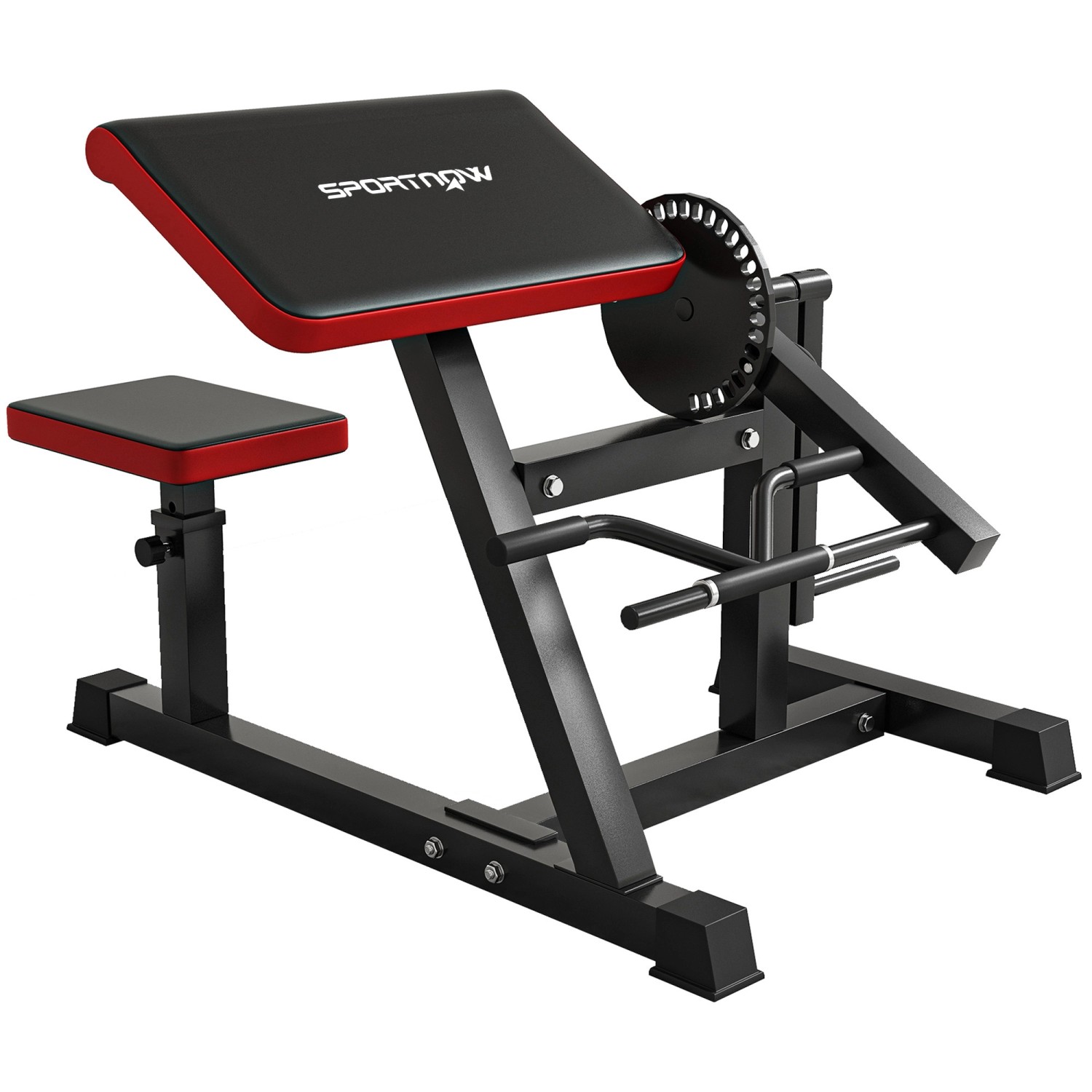 Thumbnail - SPORTNOW Beinstrecker Stahl Kunstleder Schwarz 105L x 95B x 80H cm