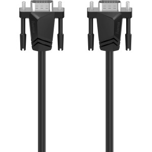 Schwarzes Hama VGA-Kabel für Full-HD 1080p, 1,5 m Länge, zur Verbindung von PC und Monitor.
