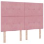 vidaXL Boxspringbett mit LED-Lichtleisten Rosa 140 x 200 cm Samt 3343873_7