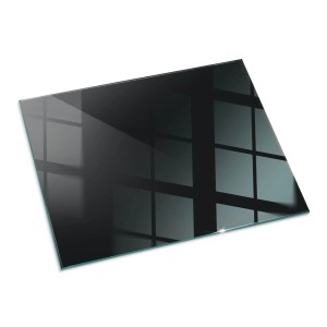 Tulup Glasplatte für Kamin Schwarz Glasbodenplatte für Kaminöfen Rechteck 80x60 cm Schwarz Glasplatte für Kamin Glas unter Kamin