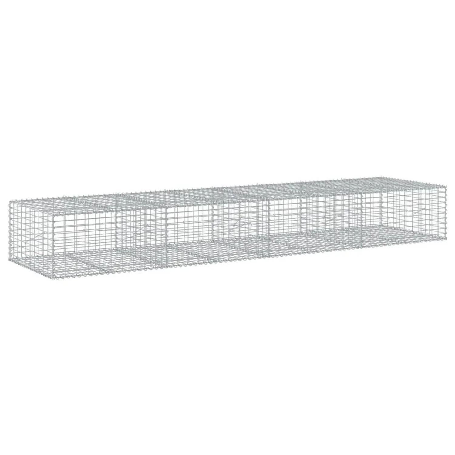 vidaXL Gabione mit Deckel 400x100x50 cm Verzinktes Eisen 3295181