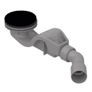 Bette Ablaufgarnitur Solid 50, grau, ohne Deckel, für Duschabläufe.