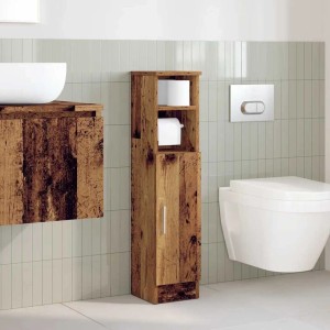 vidaXL Badezimmerschrank mit Rollenhalter Altholz-Optik 20,5x22x90 cm 858504