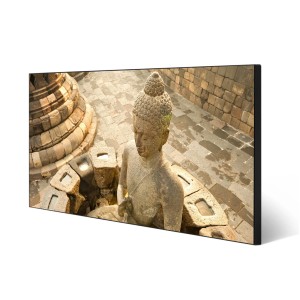 Schwarze Magnettafel 78x37cm mit Buddha Motiv als Wanddekoration, inkl. 4 Magnete.