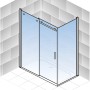 Schulte Eckdusche Alexa Style 2.0 mit Gleittür und Seitenwand, 120x80x200 cm, rahmenlos, Chromoptik.
