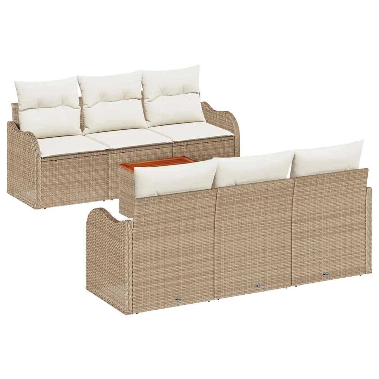 vidaXL Garten-Sofa-Set 7-Tlg Beige Weiß 3356069 günstig online kaufen