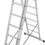Krause Corda Vielzweckleiter 3x9 Sprossen in Treppenversion, Aluminiumleiter als Stehleiter aufgebaut.
