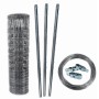 Aquagart Wildzaun Komplettset: 50m Zaunrolle, Pfosten, Spanndraht und Drahtspanner.