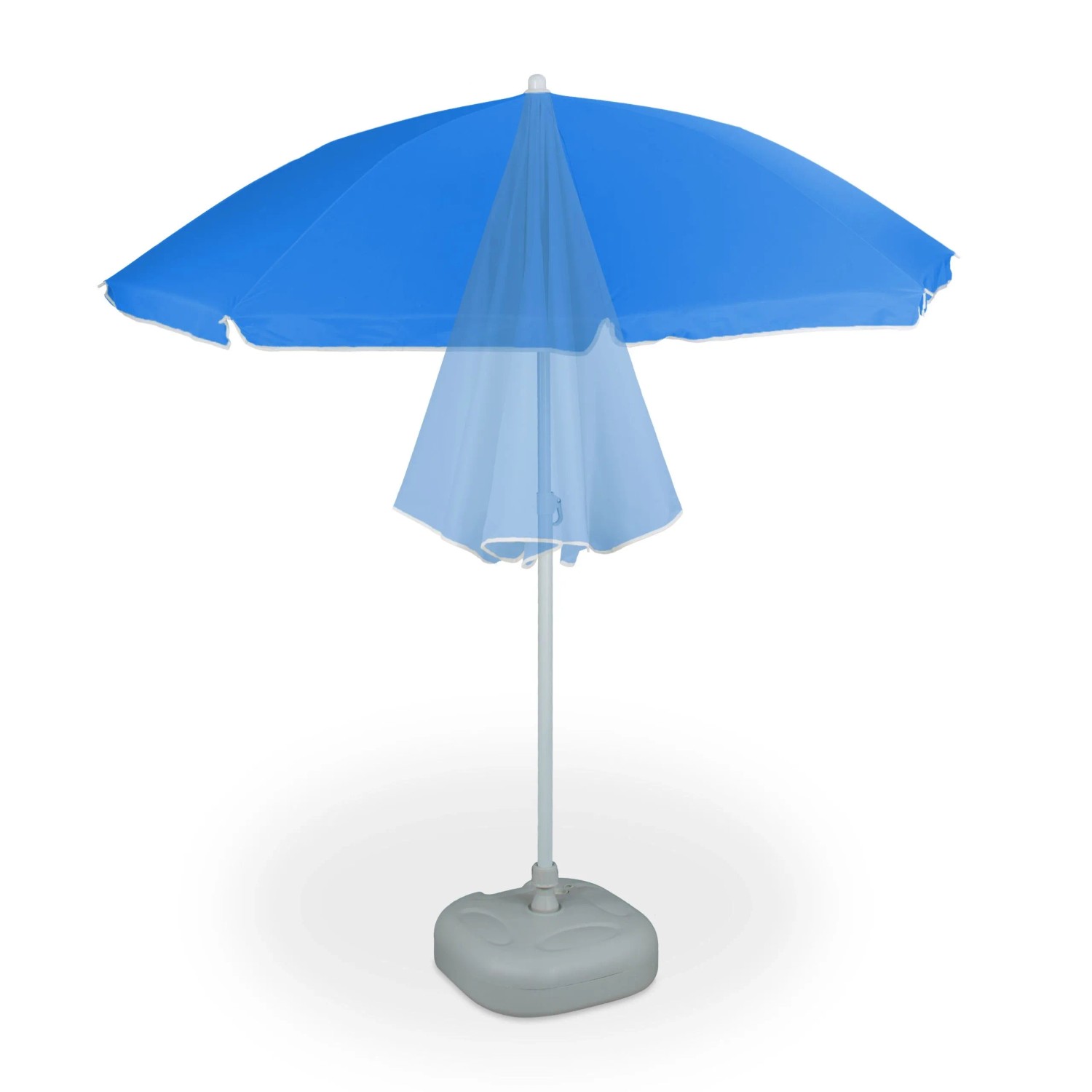 Relaxdays Sonnenschirm Polyester Stahl Blau Höhenverstellbar Kippbar ø 180 cm 193 cm bis 205 cm 1,9 kg