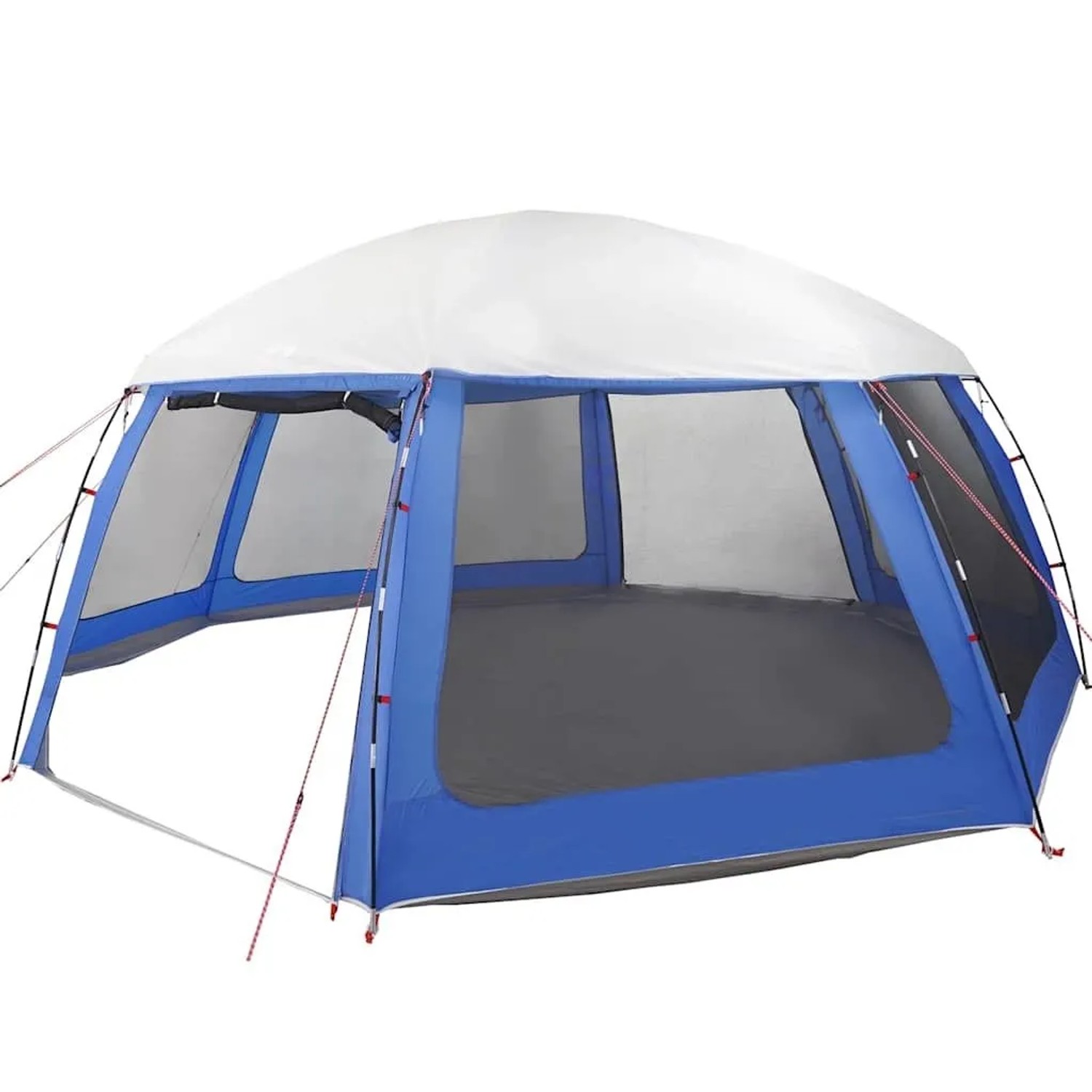 vidaXL Poolzelt mit Abnehmbarem Überzelt Netzwänden Azurblau 612x612cm 4100637_7