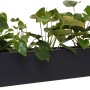 Anthrazitfarbener Vivanno Pflanzkasten Flobo 100 cm mit Bepflanzung.