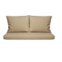 Beiges Gartenkissen-Set für 2-Sitzer Gartensofa, passend für Polyrattan Möbel.