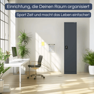 DELUKE Aktenschrank, anthrazitfarbener Metallschrank mit 5 Ebenen im Büro.