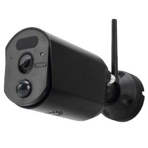 Schwarze Abus Zusatzkamera EasyLook PPDF17520 für Kameraüberwachung mit Antenne.