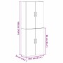 vidaXL Wandschrank 2er Set, schwarz Eichenoptik, 69,5x34x90cm, zur Wandmontage als Kommode oder Sideboard.