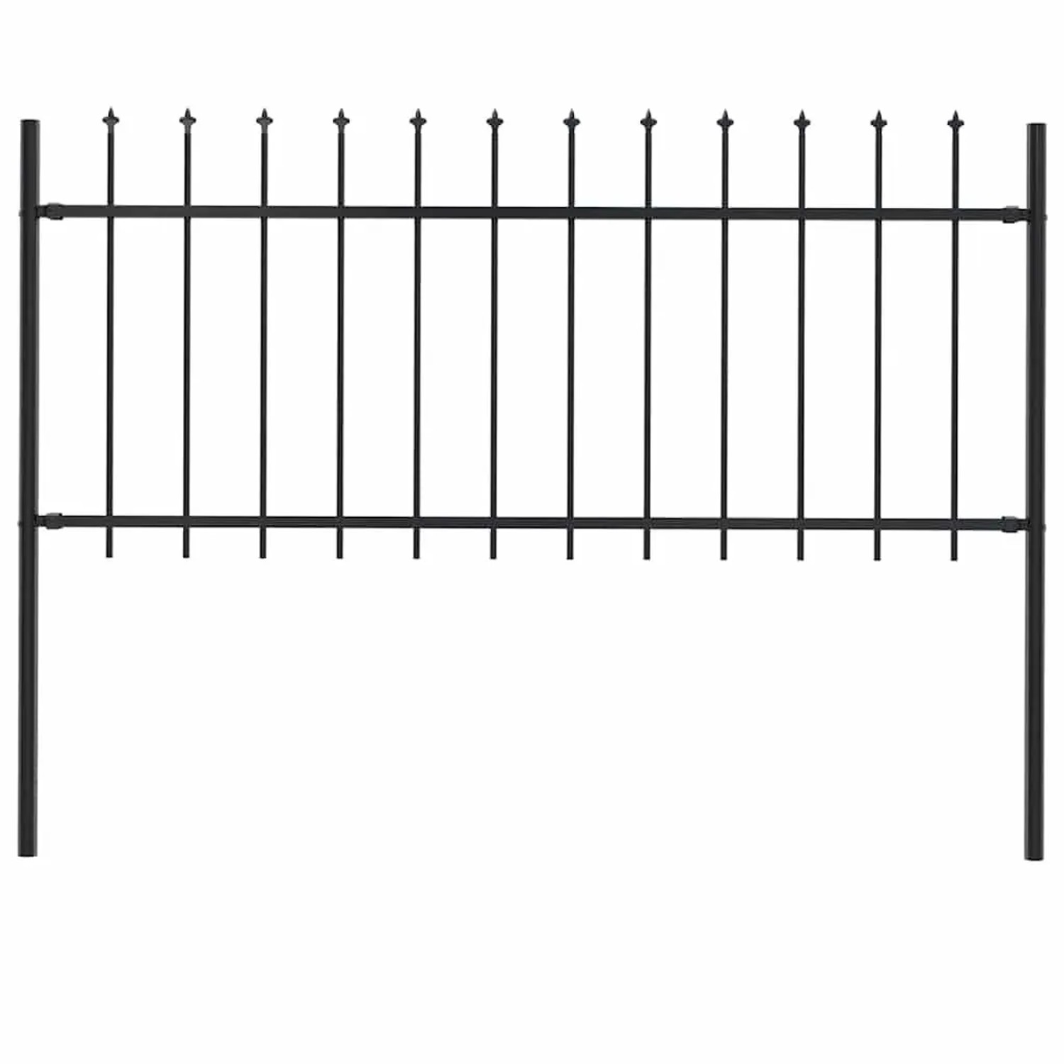 vidaXL Gartenzaun mit Speerspitze Stahl 181 x 80 cm Schwarz 144924 günstig online kaufen