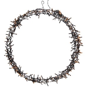 LED Lichterkranz, Ø48cm, warmweiße LEDs, 8 Modi, Weihnachtsdekoration für Innen & Außen.