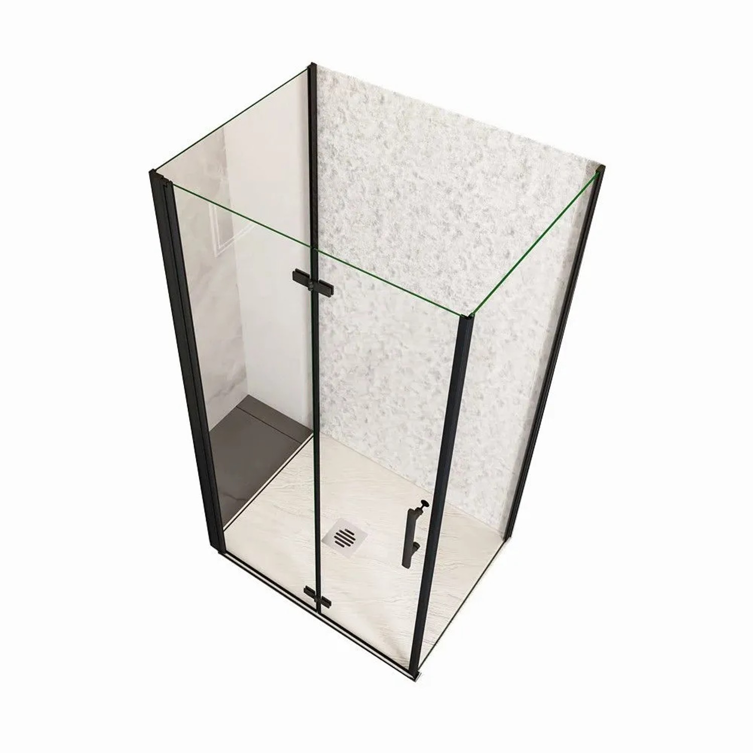 Duschparadies Duschkabine 90 x 95 x 90 cm U-Kabine 6mm Nano Glas Falttür 195cm Höhe Dusche Duschtür