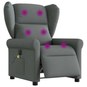 vidaXL Massagesessel Elektrisch Dunkelgrau Stoff 3303365