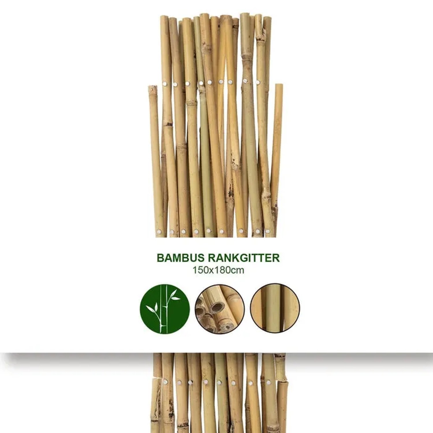 Ausziehbares Bambus Rankgitter 150x180 cm für Kletterpflanzen im Garten.