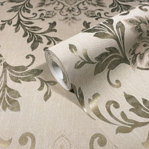 Marburg Vliestapete Villa Romana 53 mit Ornamenten in Grau, Rolle angeschnitten.