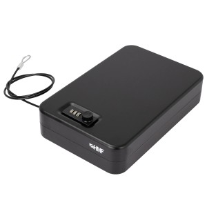 HMF 316-02 Sicherheitsbox Zahlenschloss Sicherungskabel 29 x 19 x 6 cm  Schwarz
