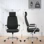 Ergonomischer, schwarzer DELUKE Bürostuhl FUGOR mit Rollen und verstellbarer Höhe, max. 125 kg.