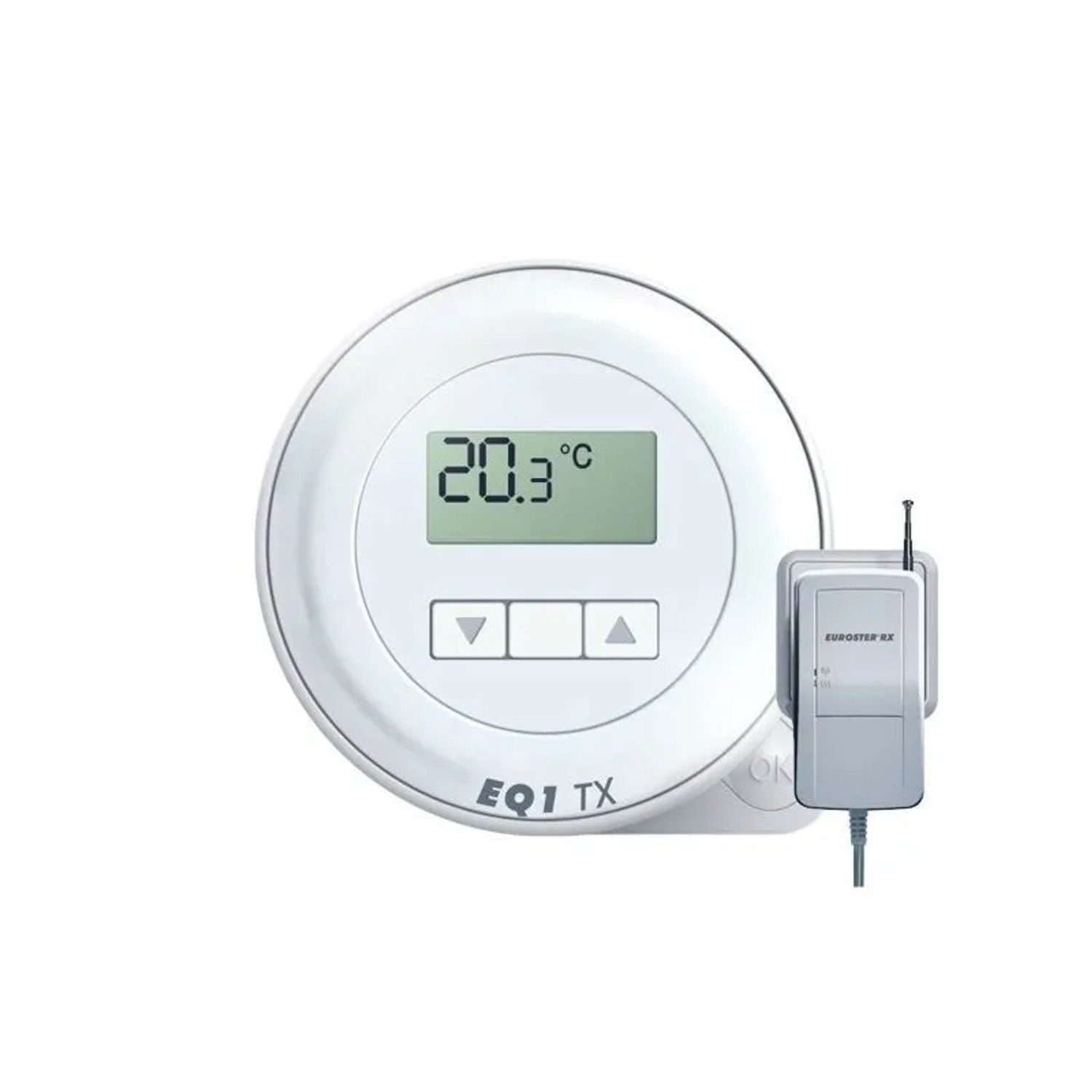 Euroster Funk Raumthermostat Steckdosenempfänger Wochenprogramm für Heizen und Kühlen
