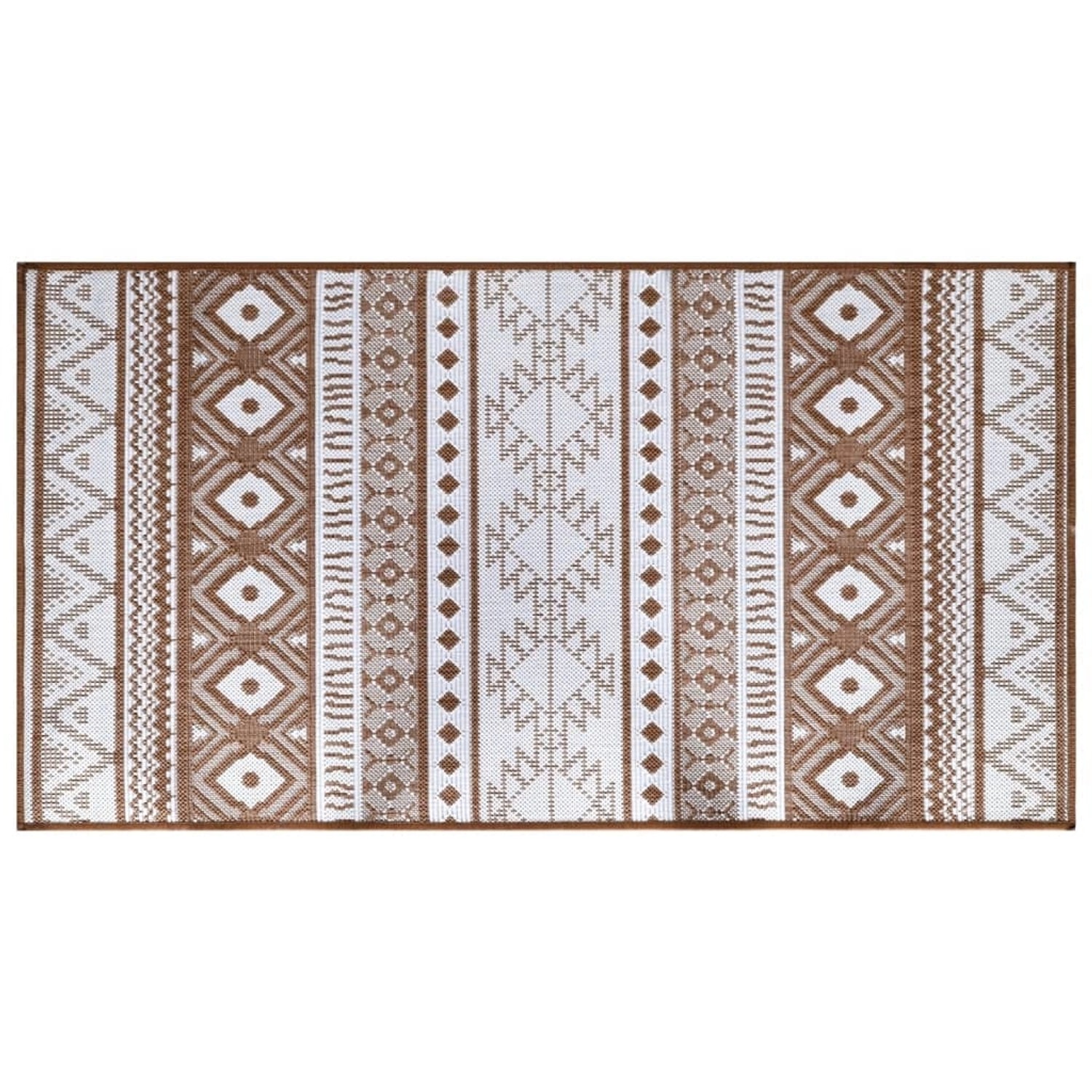 vidaXL Outdoorteppich Braun Und Weiß 80x150 Cm Beidseitig Nutzbar 1843208 günstig online kaufen