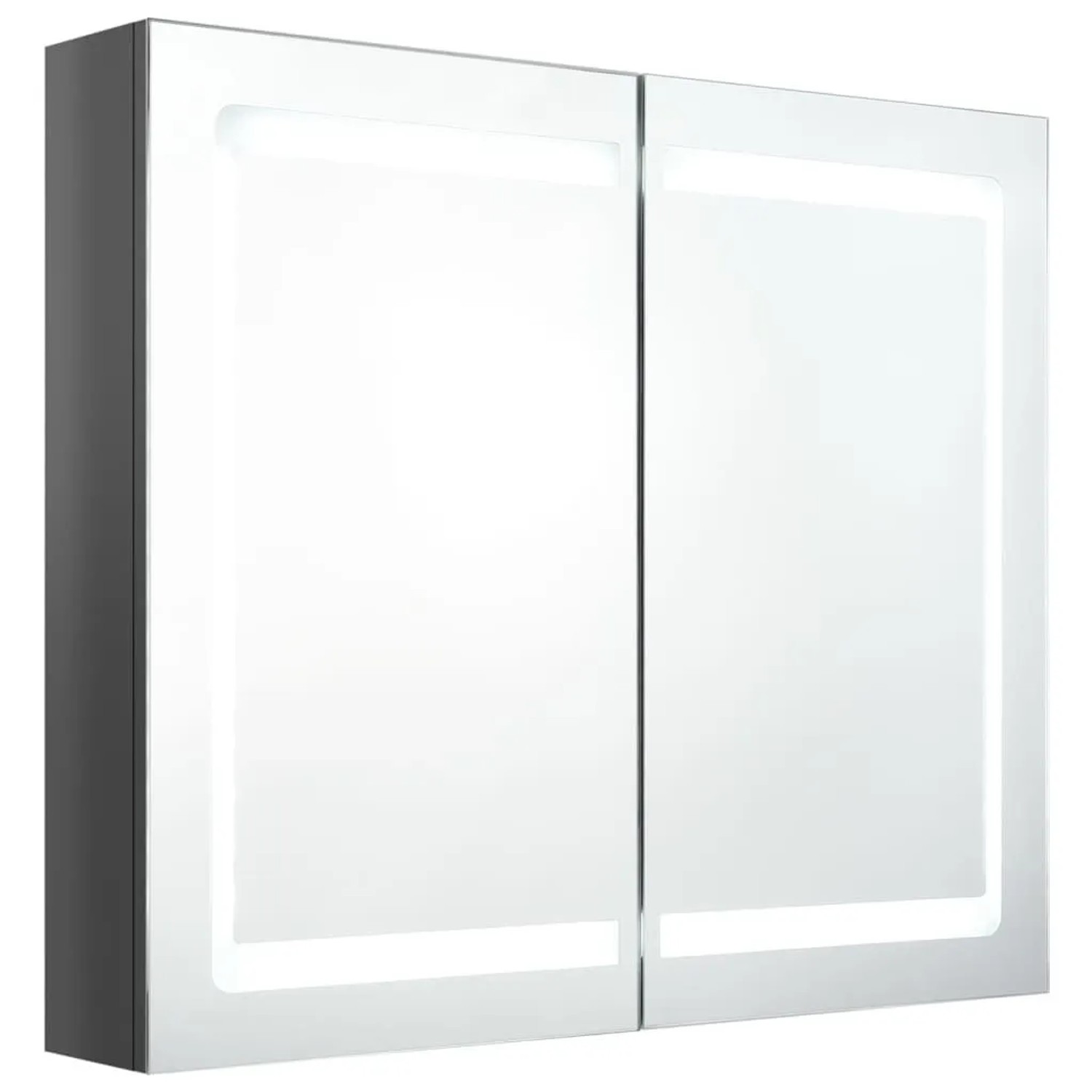 vidaXL LED-Spiegelschrank fürs Bad Glänzend Grau 80x12x68 cm 326514 günstig online kaufen