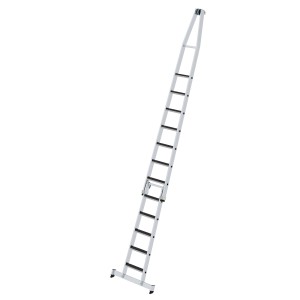 PROREGAL Stufen-Glasreinigerleiter, 2-teilig mit Traverse, Aluminium Leiter für sicheren Stand.