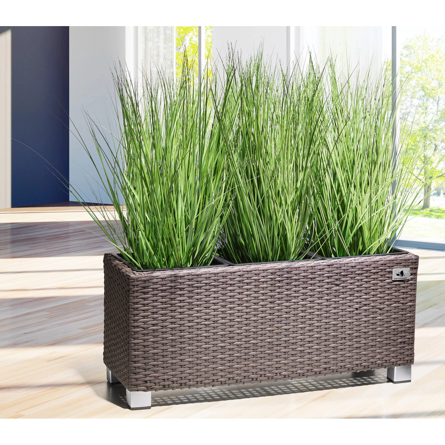 Gartenfreude Pflanzkübel Polyrattan 78 Cm X 27 Cm Mocca Kaufen Bei OBI