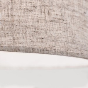 Detailaufnahme: Cremefarbener Leinenschirm der Orion Boho Hängeleuchte Factory.