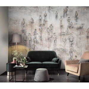 Erismann Fototapete Guido Maria Kretschmer Tag am Meer Beige, 3,0x2,7m, mit Strand-Motiv im Wohnraum.