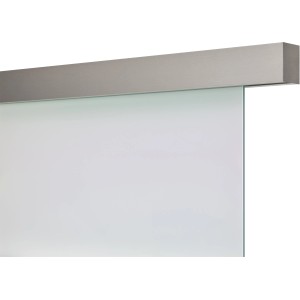 Schienen-Set Smartline Edelstahl Optik für 1-flügelige Glastür, 2000 mm lang.